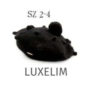 Luxelim Angora Black Beret kids